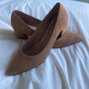 Paolo Camel Colored Suede Pumps Size 9